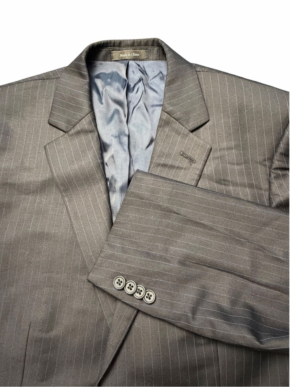 Michael Kors Men's Blue Pinstripe Classic-Fit Wool Sport Coat Suit Jacket Sz 38R